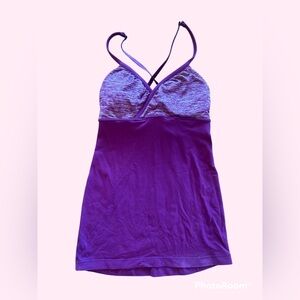 Purple Crisscross Sports Tank Top